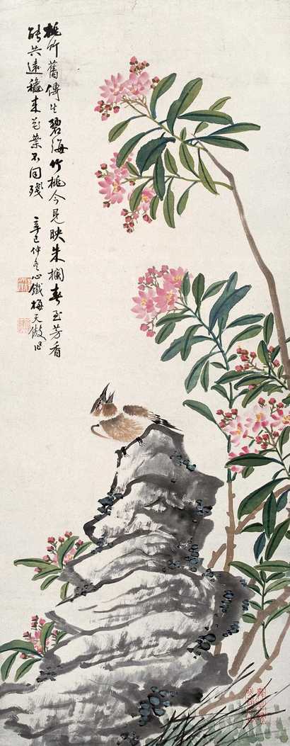 梅天傲 1941年作 花鸟 立轴